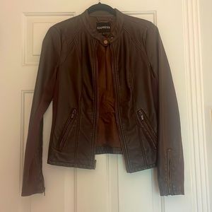 Express brown leather jacket size M